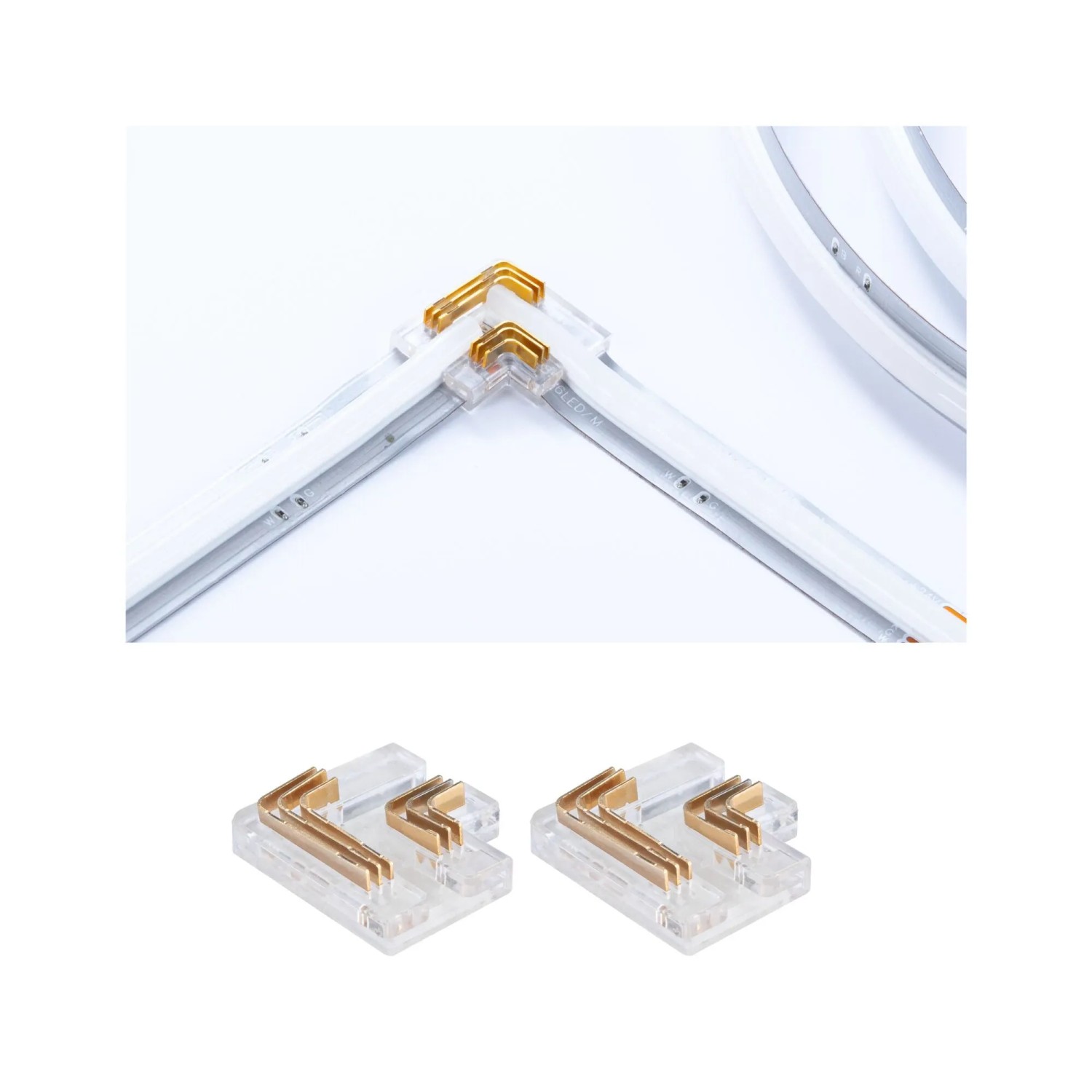 Paulmann LED-Strip-Corner-Set: 2 transparente 90-Grad-Verbinder für MaxLED RGBW Streifen.