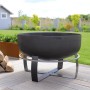 Schwarze CookKing Feuerschale XXL Viking (Ø 80cm) aus Stahl für Garten & Terrasse.