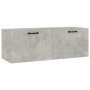 Betongrauer Wandschrank (100x37x35 cm) mit zwei Schubladen für Büro oder Wohnraum.