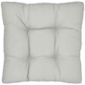 Beautissu Xluna Loungekissen, 50x50 cm, hellgrau, für Gartenmöbel & Rattanmöbel.