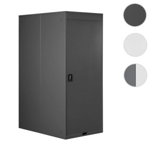 Anthrazitfarbene MCW Fahrradgarage H66 aus Metall, abschließbar und erweiterbar.