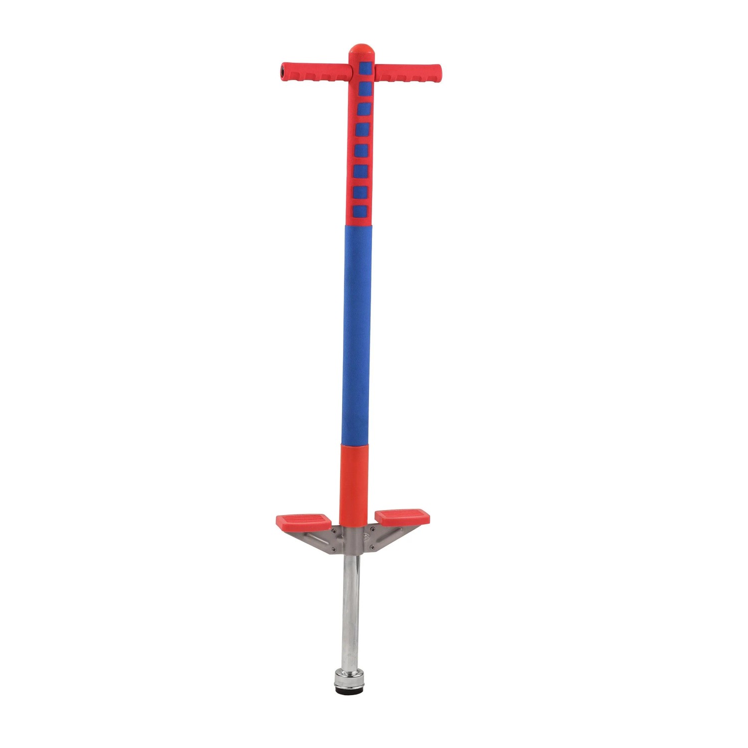 Relaxdays Pogo Stick Edelstahl Blau Rot Rutschfest 94,5 x 23,5 x 6 cm 1,7 kg