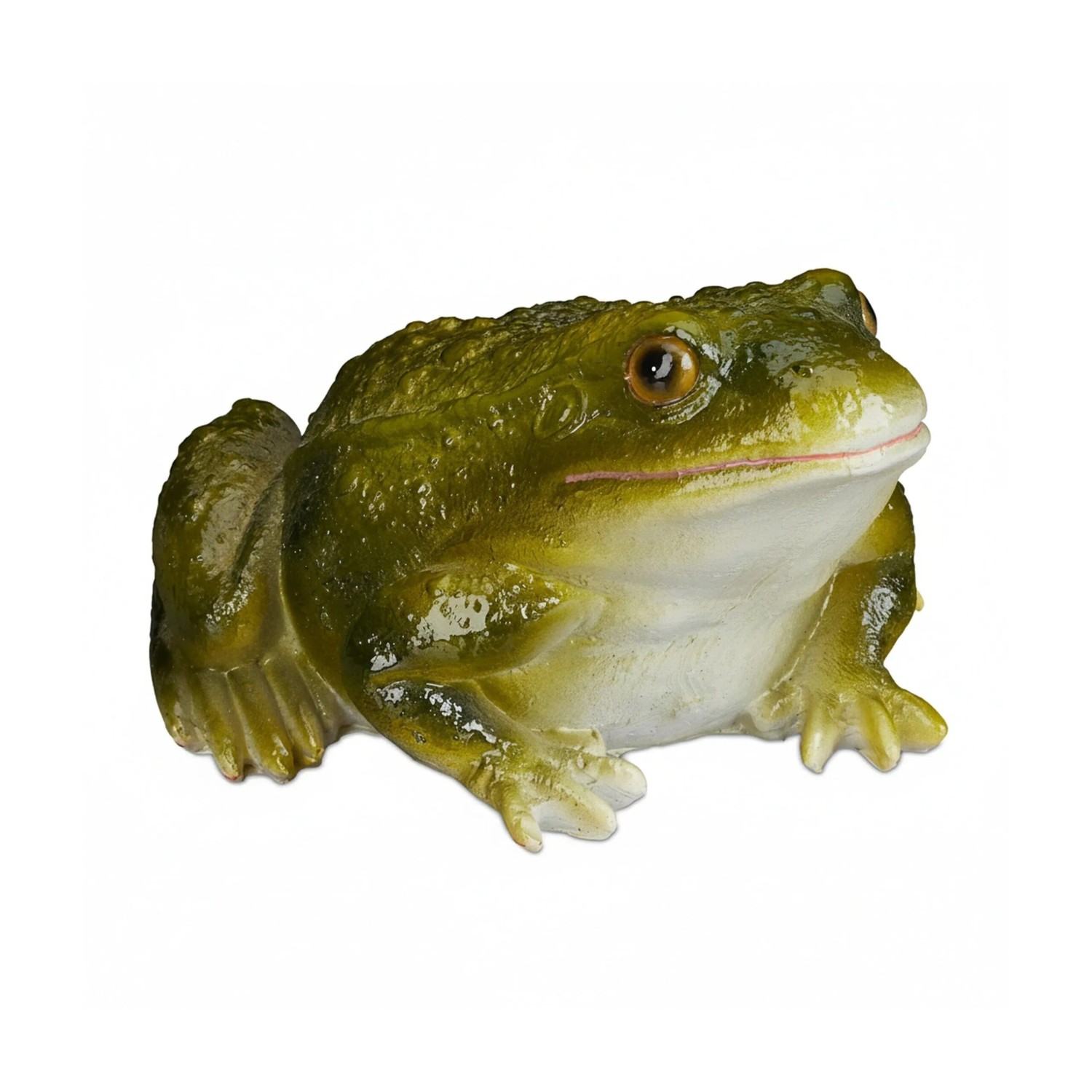 Relaxdays Gartenfigur Frosch Kunststein Grün Wetterfest Frostfest 9 cm x 13,5 cm x 15 cm 0,3 kg