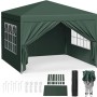 WOLTU Pavillon Pop-Up Wasserdichter Sonnenschutz Pagodenzelt 3x3 m Grün