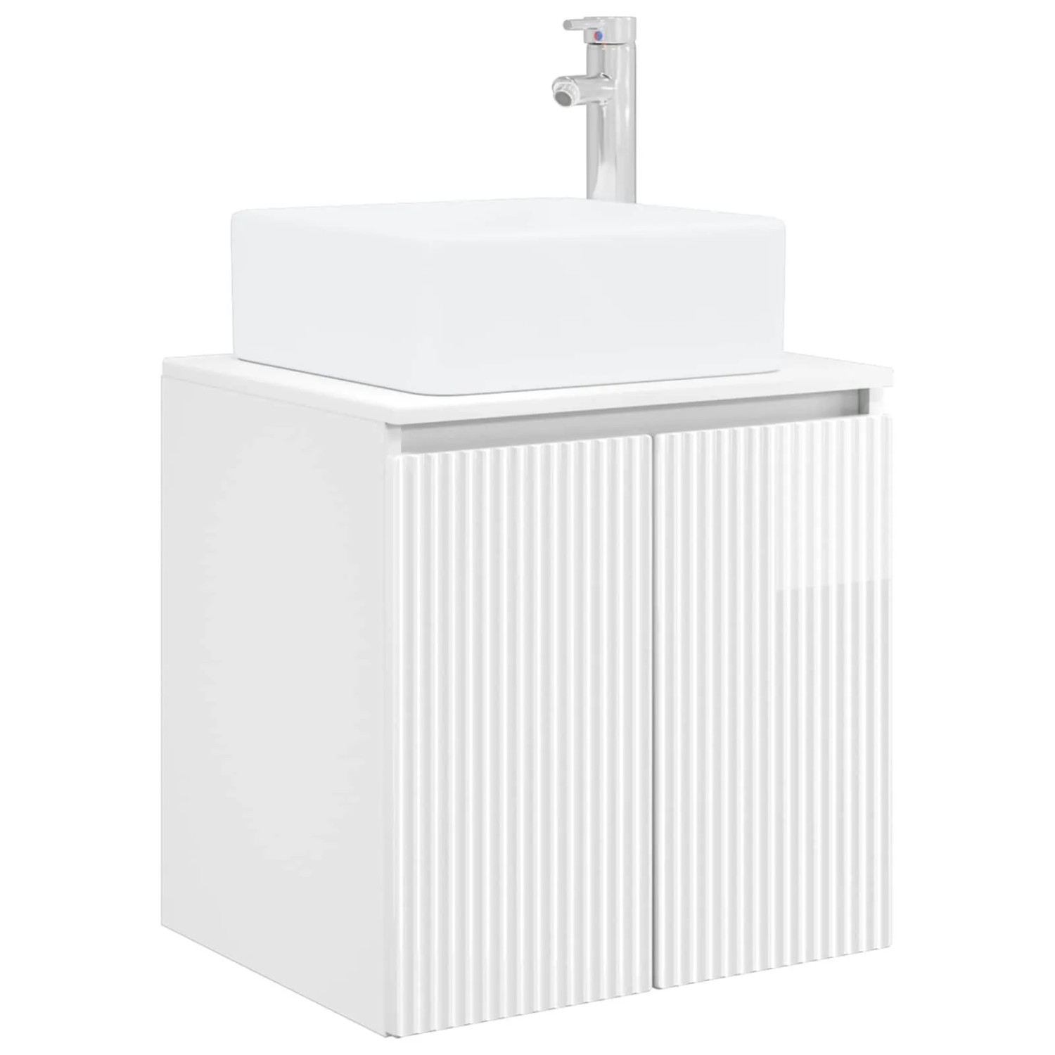 vidaXL Wandmontierte Waschtisch Hochglanz Weiß 49,5 x 41 x 63 cm 890406