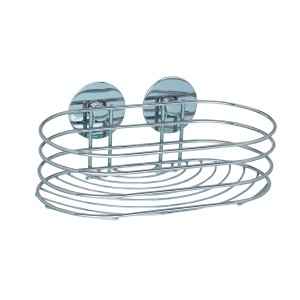 Wenko Wandablage Turbo-Loc, Chrom, runde Form, zur Befestigung ohne Bohren.