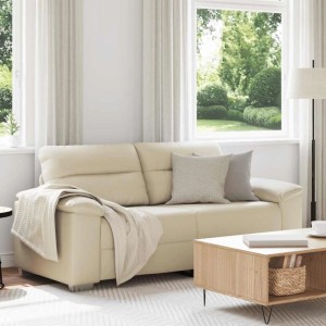 vidaXL 2-Sitzer-Sofa Creme 140 cm Kunstleder 4105339