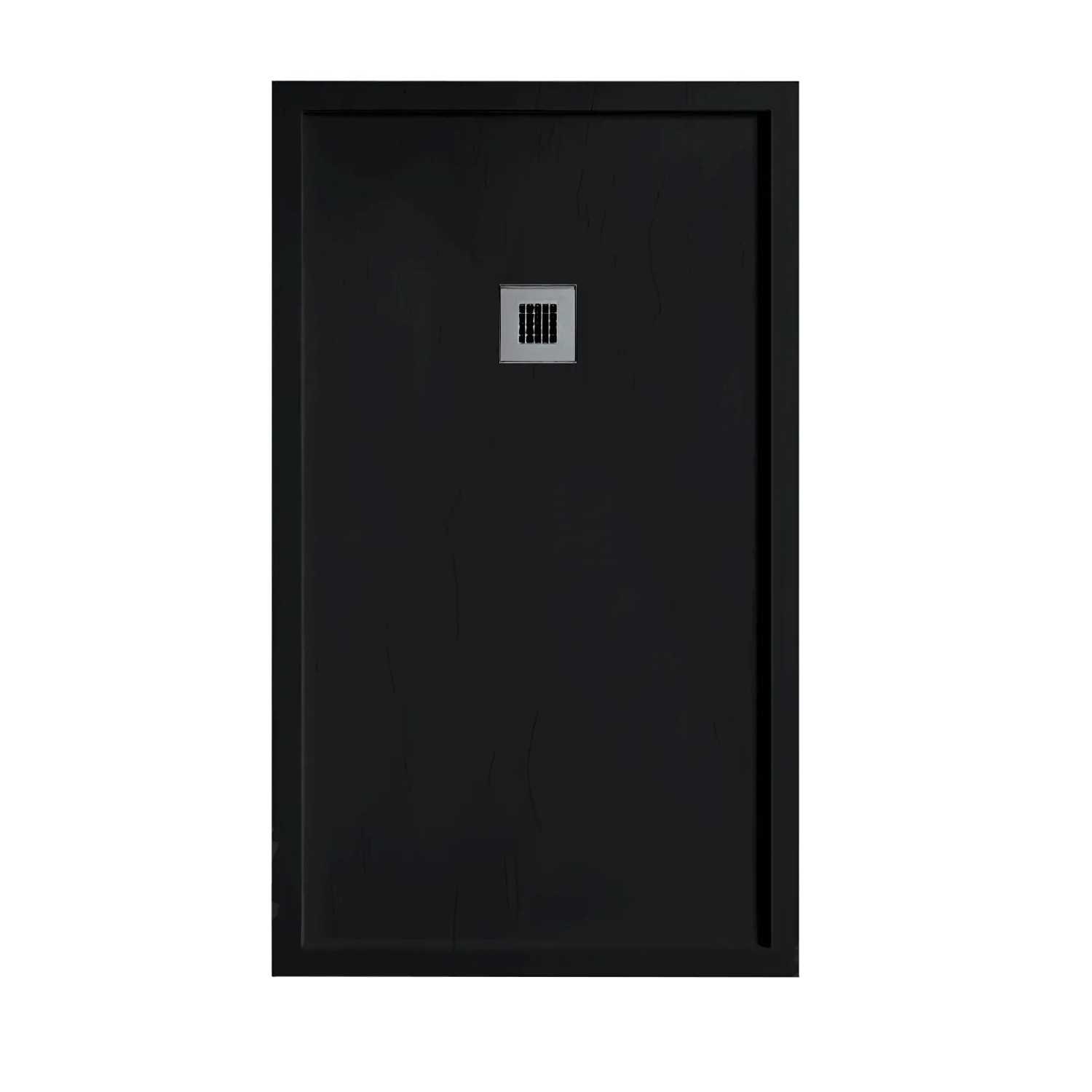 Stano Mineralguss Duschwanne Extra Flach Mit Rand Sarin Schwarz Ablaufschutz Chrom 70x170cm