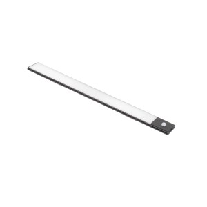 Schwarze Emuca USB LED-Wandleuchte Kaus Black 400mm mit Bewegungssensor. Wiederaufladbar für Schränke.