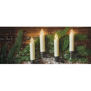 Lumix Basic Christbaumkerzen 10er-Set mit Fernbedienung Warmweiß