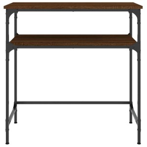 Konsolentisch in Braun Eichen-Optik mit Metallrahmen, 75x35,5x75 cm. Tisch für Flur oder Wohnzimmer.