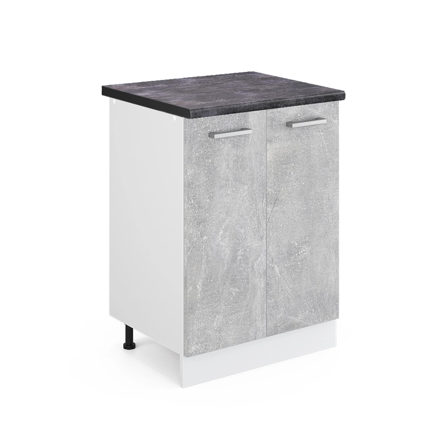 Vicco Küchenunterschrank R-Line Küchenkommode Beton/Weiß 60 cm AP Anthrazit günstig online kaufen