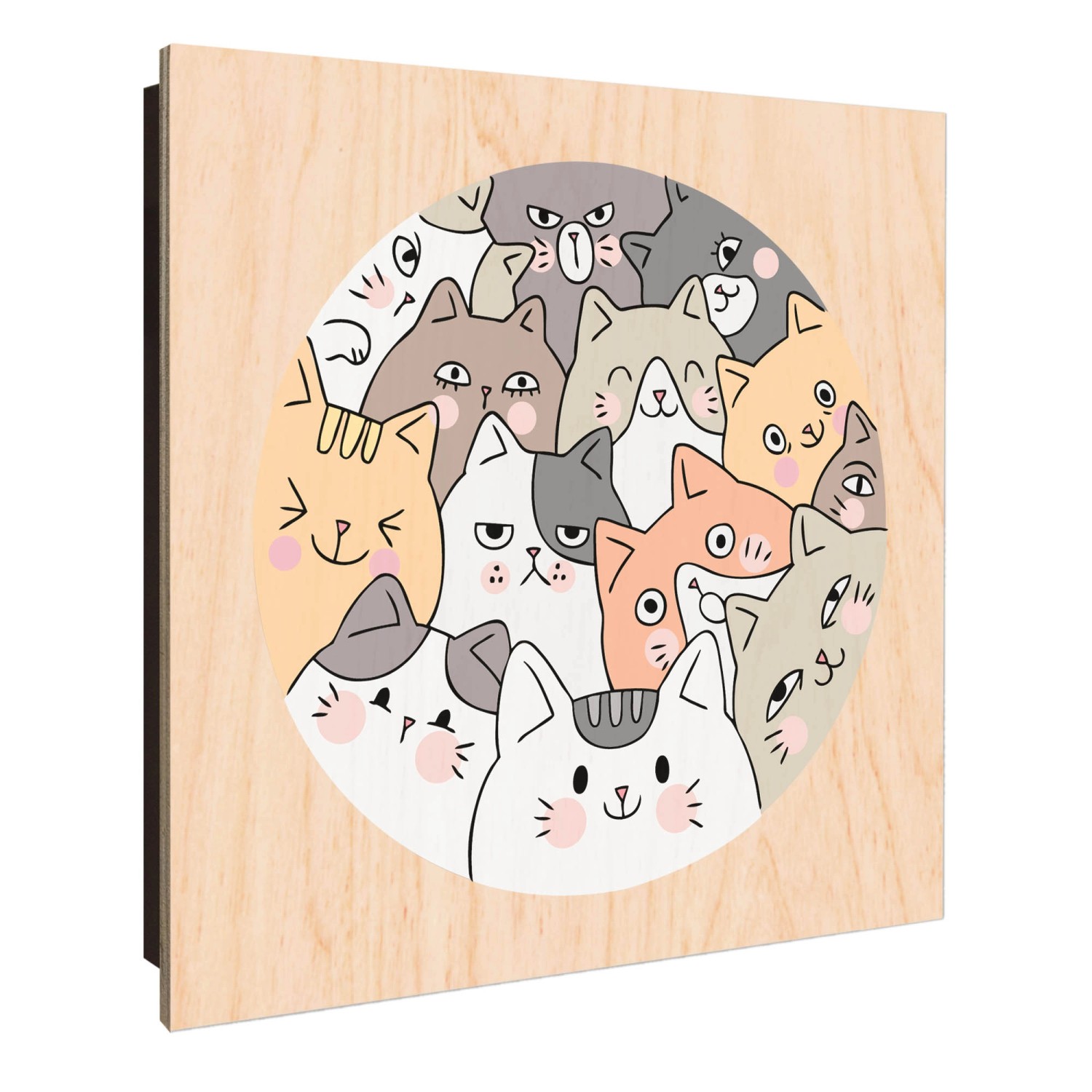 Banjado Schlüsselkasten Holz 30x30cm Schwarz Scharnier Rechts 50 Haken Desi günstig online kaufen