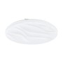 Weiße Eglo LED-Deckenleuchte Benariba mit Wellendekor, Ø 44 cm. Moderne Lampe für Wohnräume.