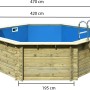 Karibu Pool 2 A KDI Holzpool mit Leiter und blauer Innenfolie.