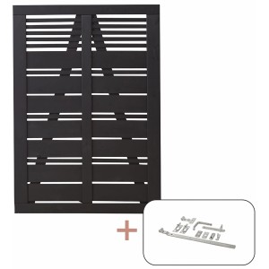 Schwarzes Nadelholz Gartentor Silence, 100x140cm, inkl. Beschläge für Selbstmontage.