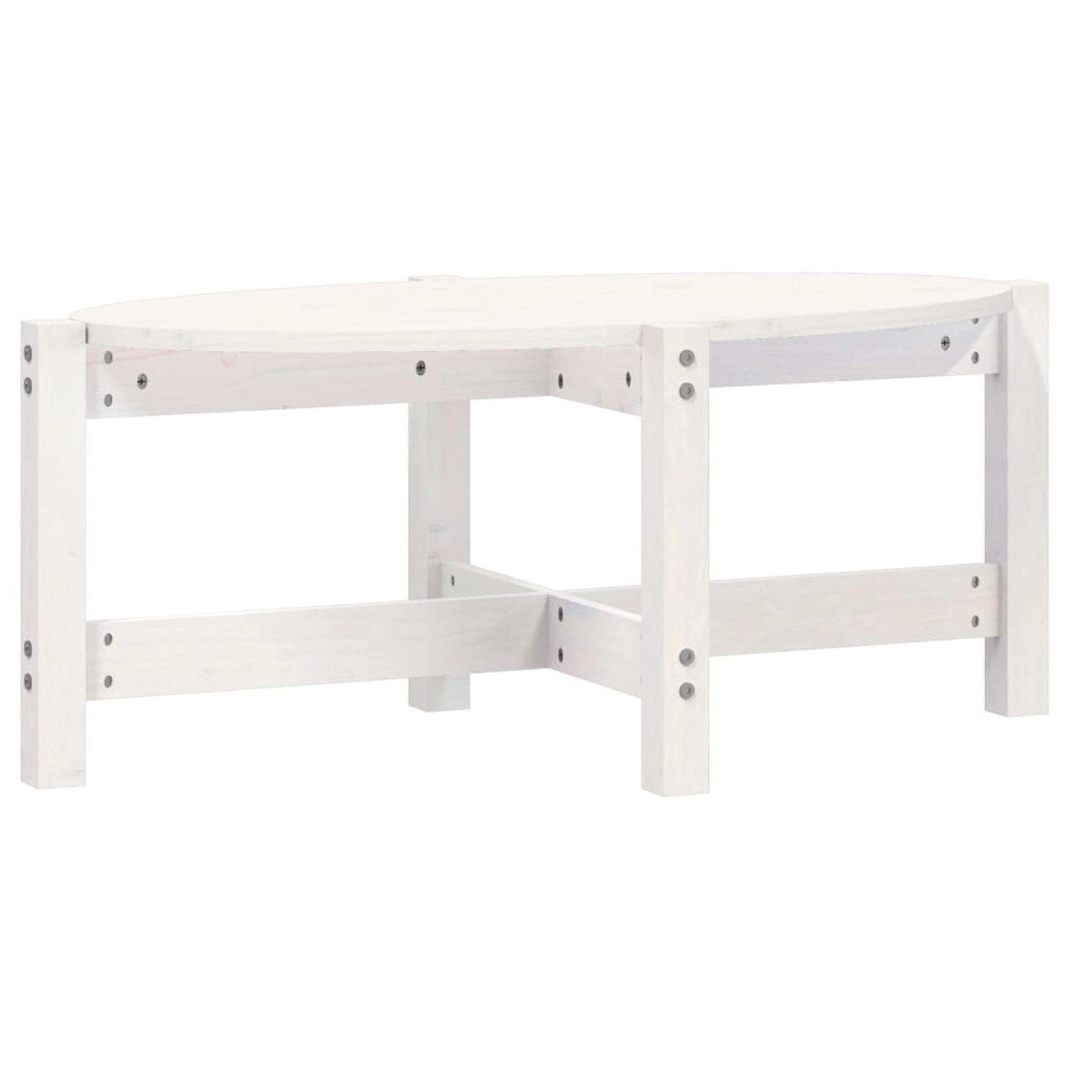 vidaXL Couchtisch Weiß 87x48x35 cm Massivholz Kiefer 822323