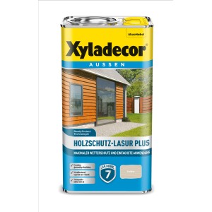 Dose Xyladecor Holzschutz-Lasur Plus, farblos, 4 Liter. Holzlasur für langanhaltenden Wetterschutz.