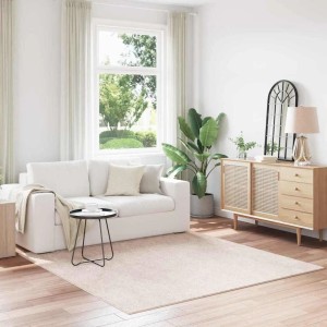 vidaXL Anti-Rutsch Shaggy Teppich Creme 200 x 200 cm PP 4019785