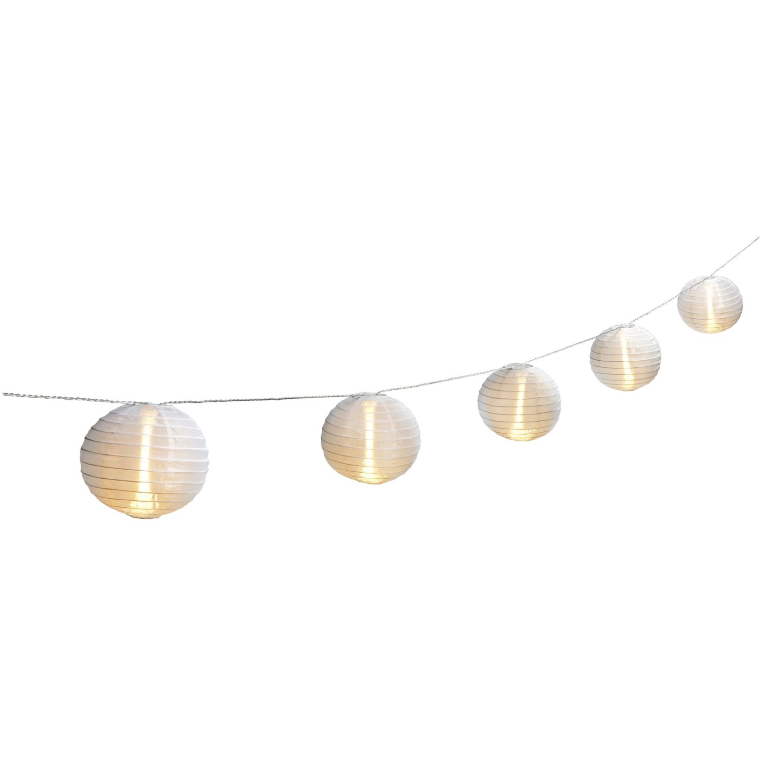 Amare LEDLichterkette mit 15 XXLLampions Ø 15 cm Solarbetrieb Weiß 7