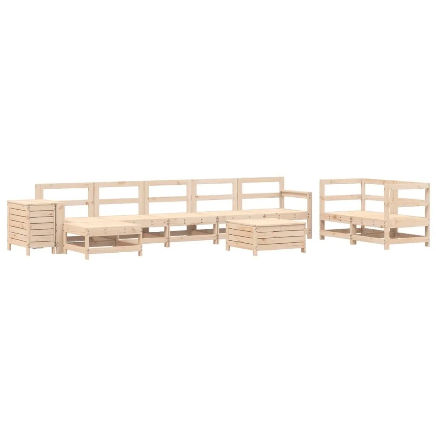 vidaXL 10 Tlg Garten-Sofagarnitur Massivholz Kiefer 3250640