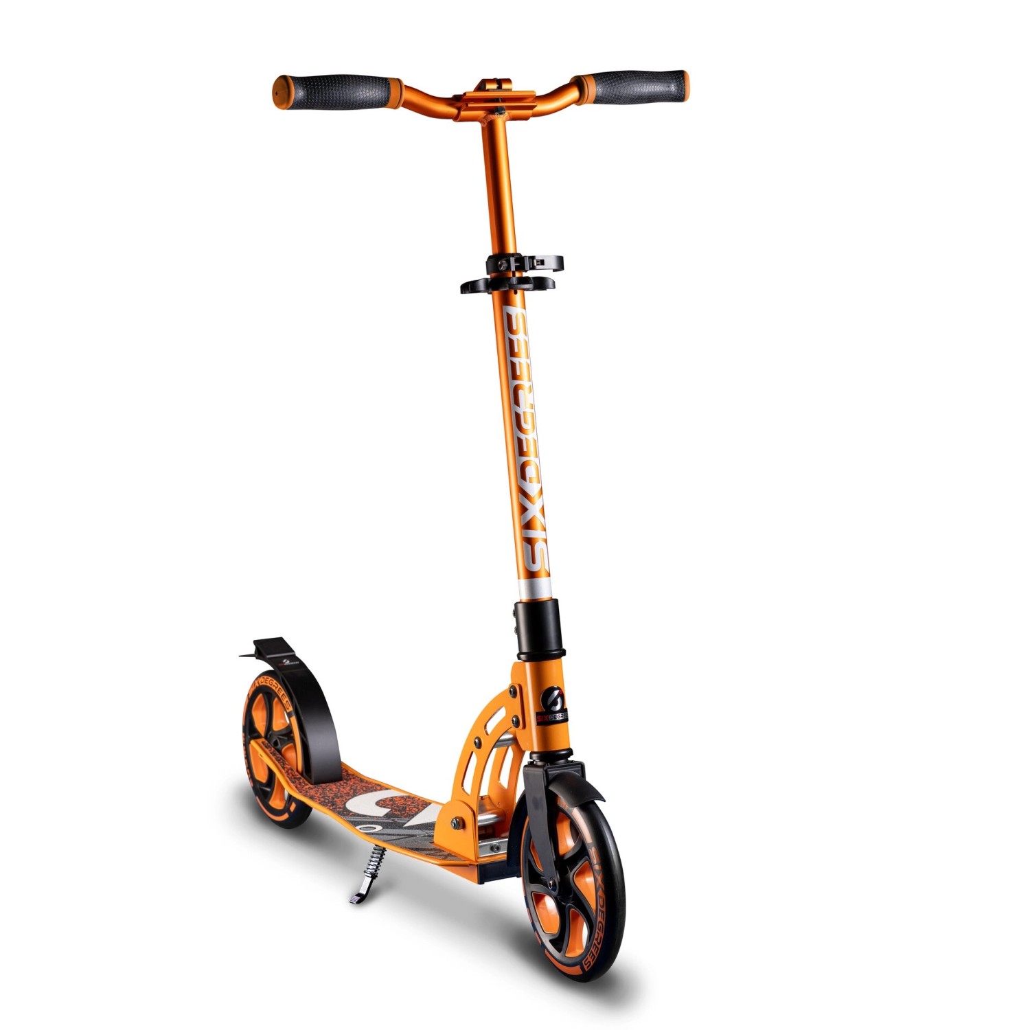 Thumbnail - Six Degrees Aluminium Scooter mit Klappmechanismus & Ständer 205 mm Höhenverstellbar GS-Geprüft Orange Testsieger