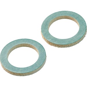 Zwei Fiberdichtungen, Ø 12x18 mm, für Rohrleitungen und Heizung.