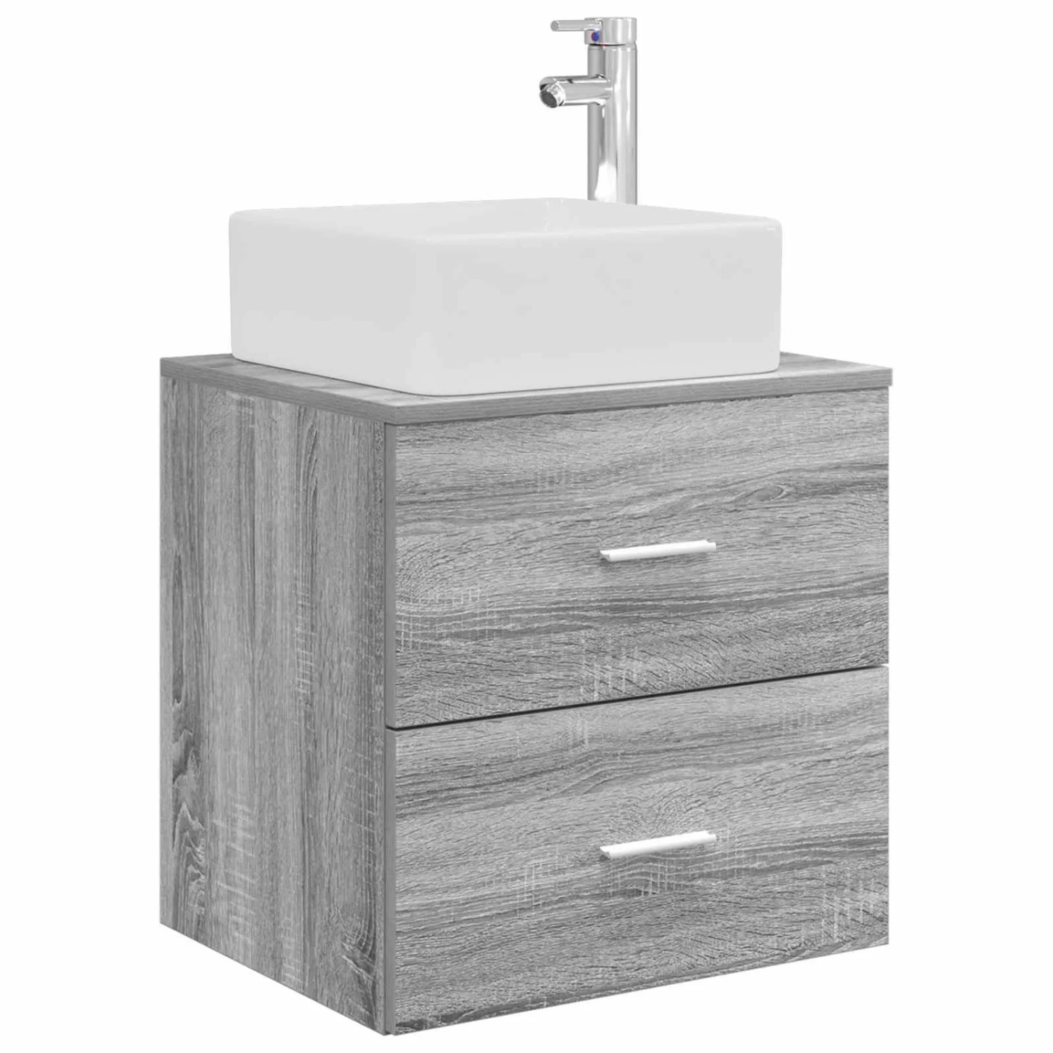 vidaXL Wandmontierte Waschtisch Grau Sonoma 53 x 34,5 x 63 cm 890291