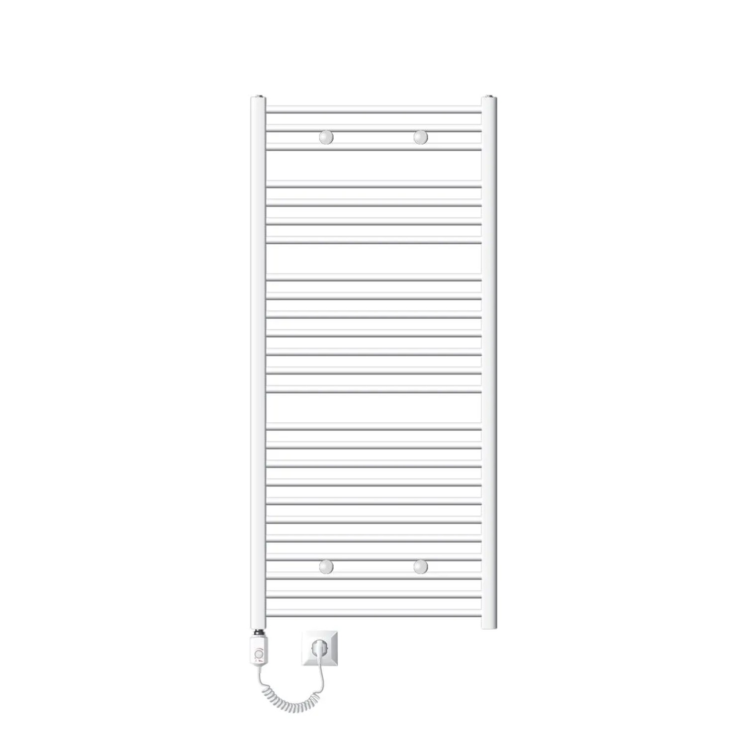 LuxeBath Badheizkörper 750x1500mm Weiß Gerade mit Heizstab 900W