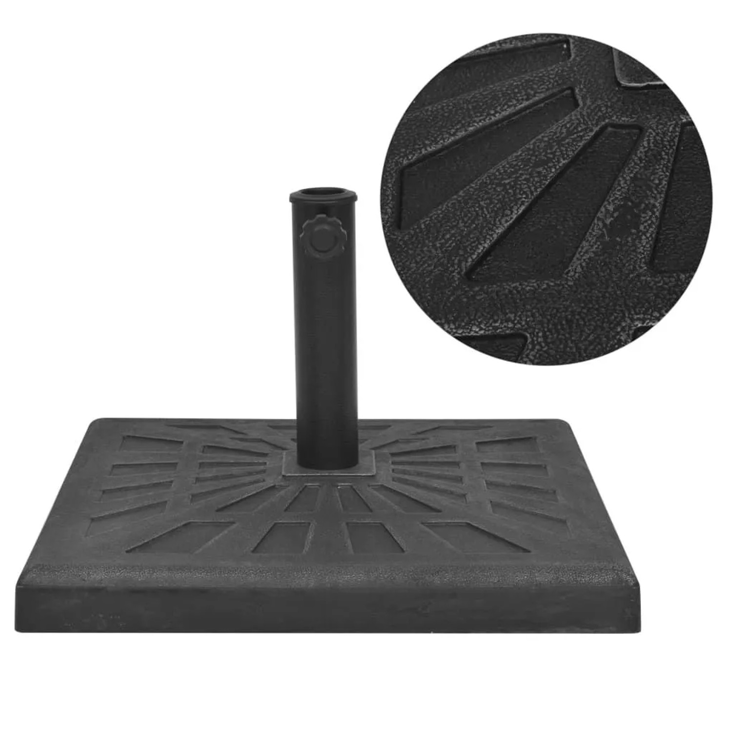 vidaXL Sonnenschirmständer Quadratisch Schwarz 12 kg 43660