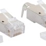 Schwaiger Netzwerkstecker-Set CAT 6A/7, weiß, für schnelle Montage von Netzwerkkabeln.