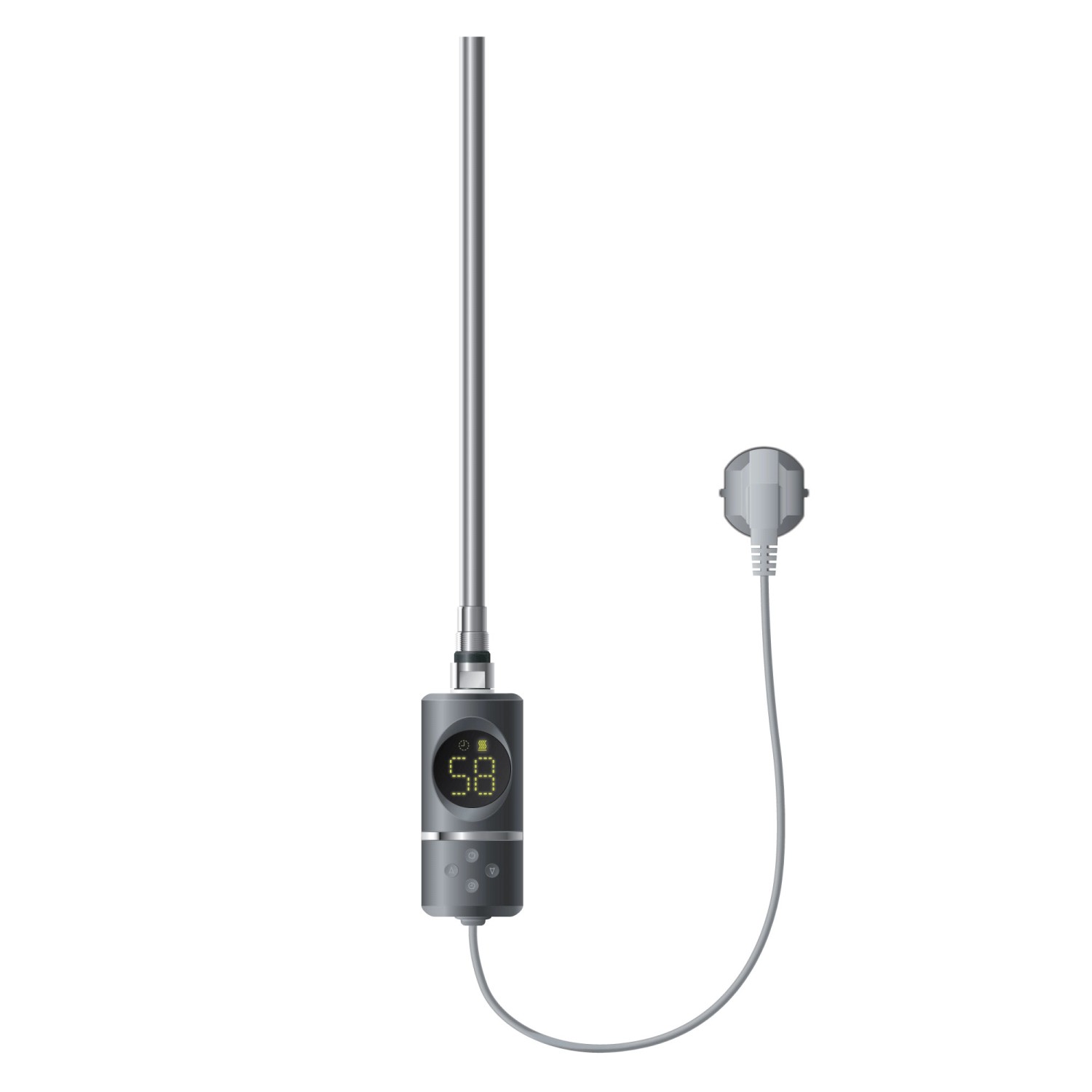 LuxeBath Heizstab 600W Anthrazit mit Thermostat LCD Bildschirm Temperaturre günstig online kaufen