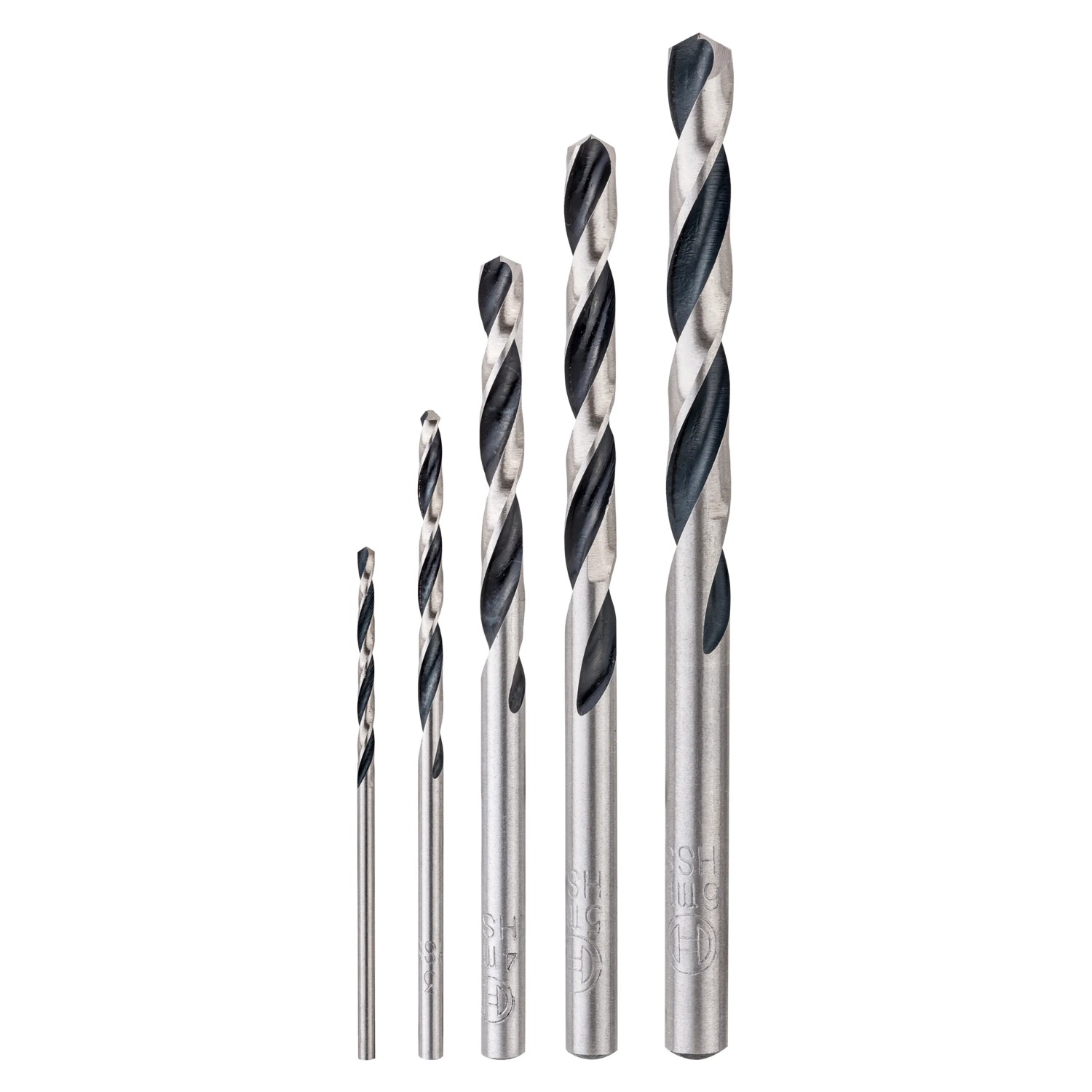 5-teiliges Set Bosch HSS-Spiralbohrer PointTeQ, Durchmesser 2-6 mm für Metall.