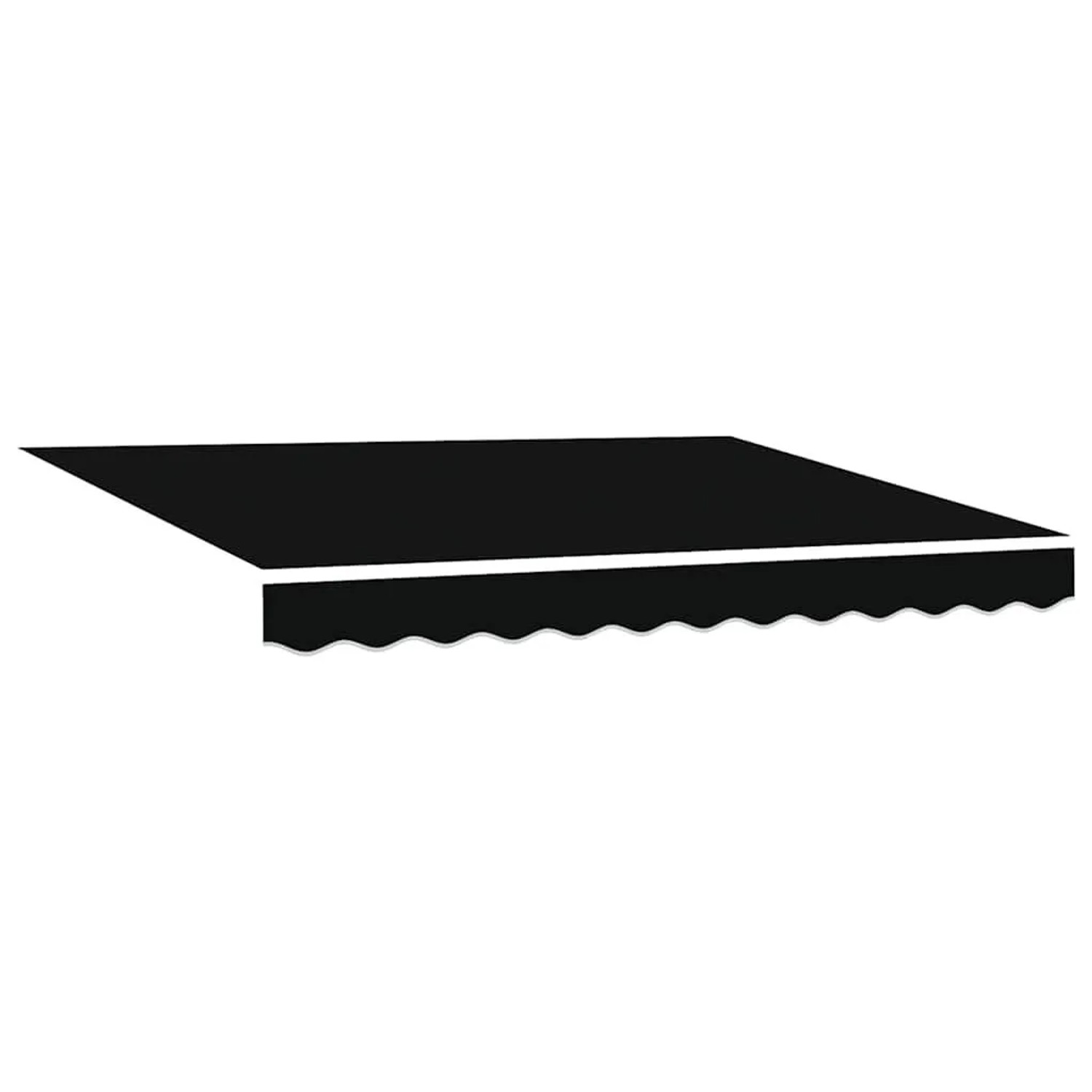 Furnicato Markisenersatzstoff Schwarz 3 5 X 2 5 M Polyester