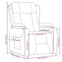 Skizze Relaxsessel elektrisch, dunkelgrauer Stoff, mit Maßen. Loungesessel für entspannte Stunden.
