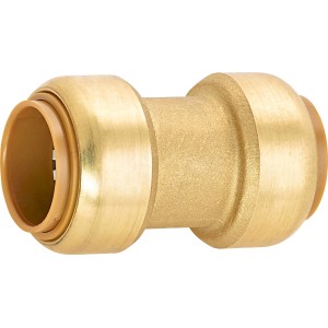 Steck-Muffe aus Messing, 22 mm Durchmesser, für Heizung und Wasserinstallation.