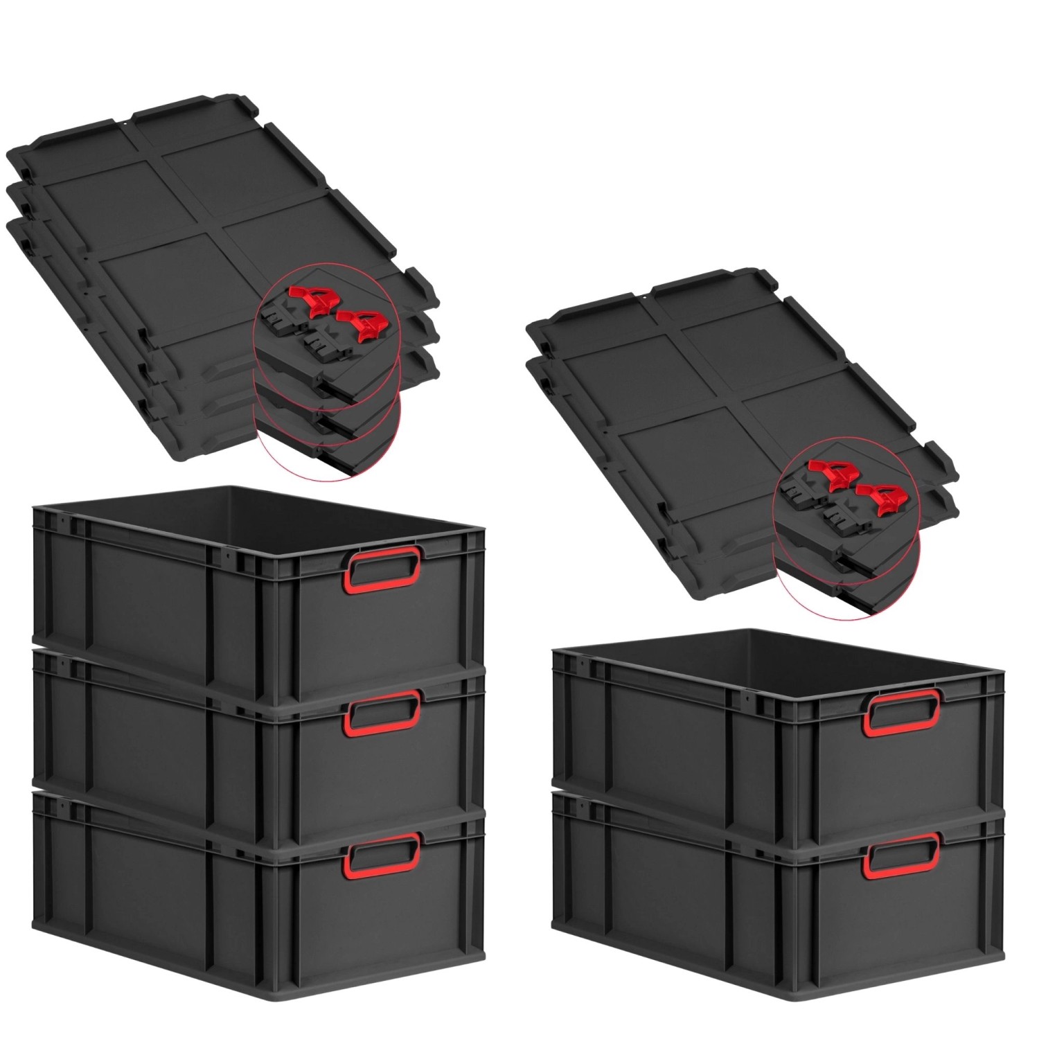 PROREGAL SuperSparSet 5x Eurobox Nextgen Color Mit Scharnierdeckel HxBxT 22 günstig online kaufen
