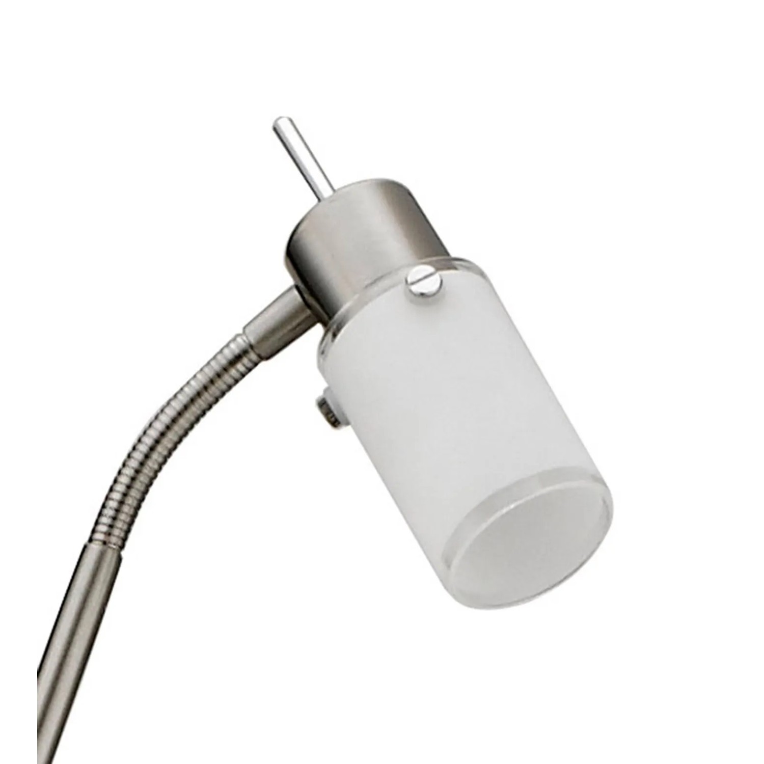 Moderne LED-Stehleuchte Max, 2-flammig, aus Stahl und Glas. Flexibel einstellbare Leselampe.