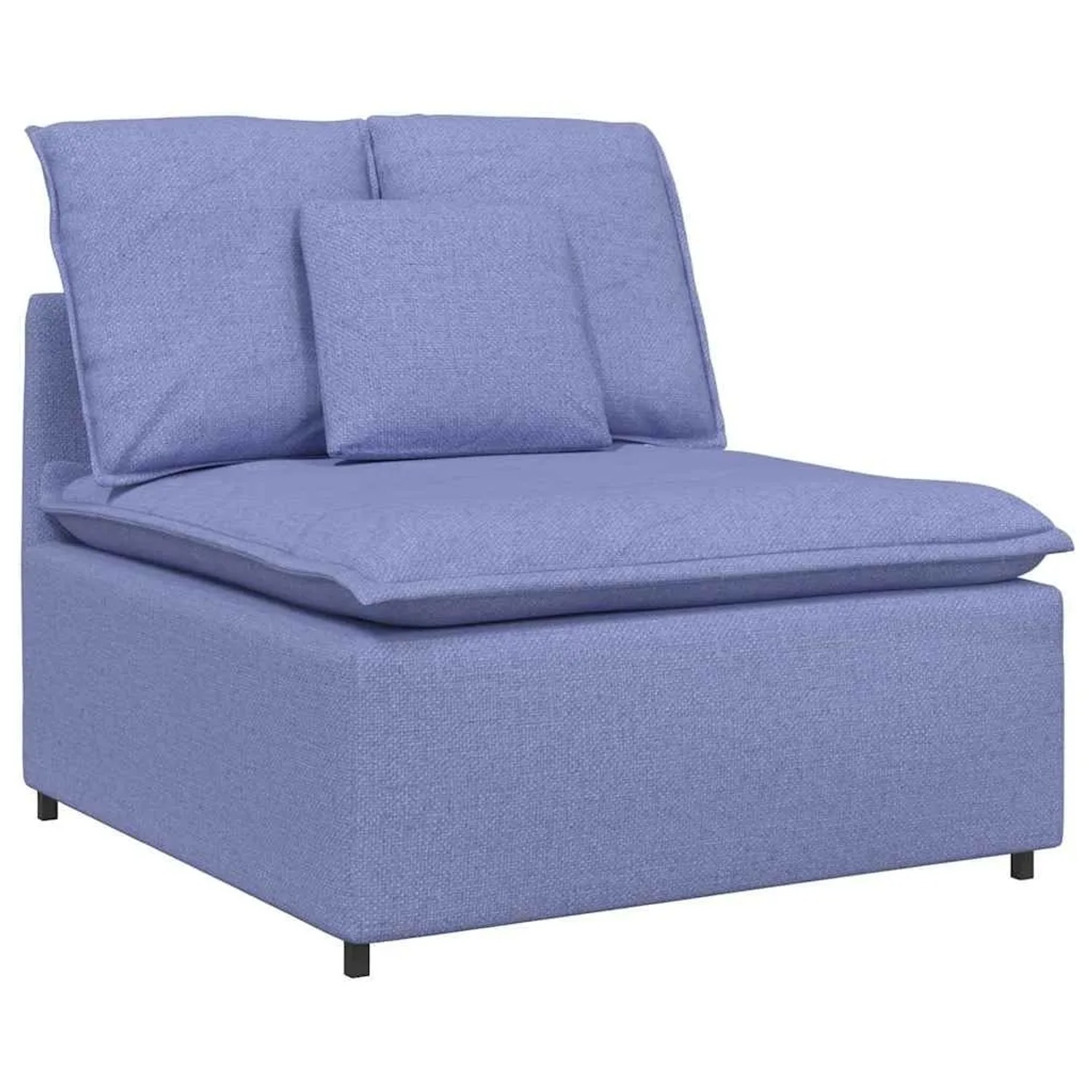 vidaXL Modulares Sofa Mittelmodul mit Kissen Jeansblau 100 cm 4104427