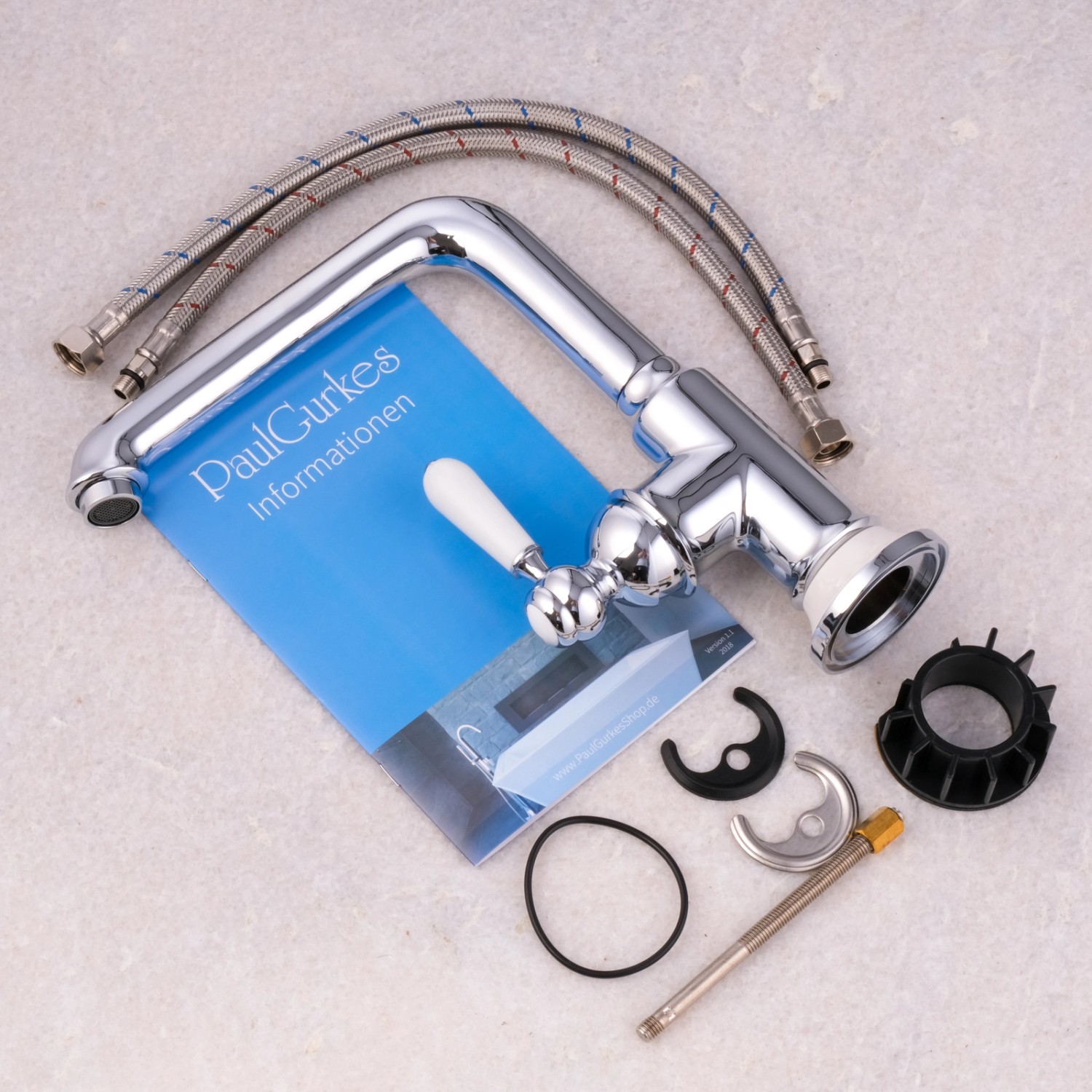 PaulGurkes Retro Waschtischarmatur/Küchenarmatur mit Zubehör.