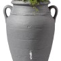 Garantia Regenwasser-Amphore Antik 360 l Darkgranite mit Pflanzschale und Wasserhahn.