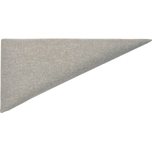 Hellgraues, dreieckiges Wandkissen (15x30 cm) mit Struktur für die Wandgestaltung.