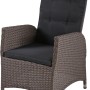 Garten Pleasure Braga Stuhl, Weidengrau, mit grauer Auflage. Teil des 7-teiligen Lounge-Gartenmöbel Sets.