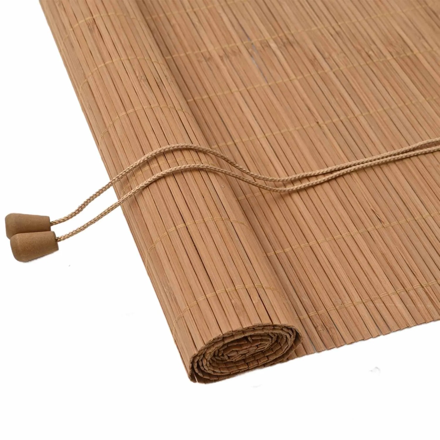 vidaXL Rollo mit Vorhängen Braun 80 x 160 cm Bambus 42006848