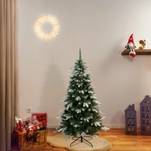 OBI Kunsttanne Sundvall 180 cm, grün mit Schneedekor, voluminös, auf stabilem Metallständer. Ideal für Weihnachtsdeko.