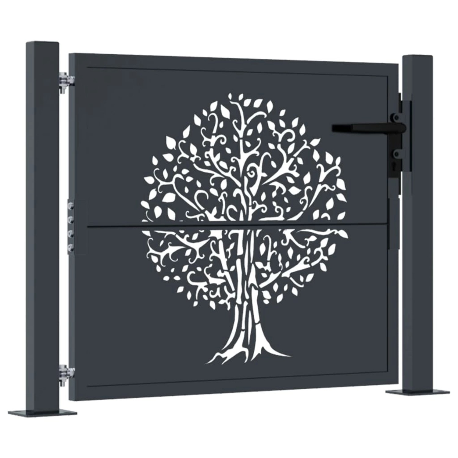 vidaXL Gartentor Anthrazit 105x80 cm Stahl Baum-Design 153154 günstig online kaufen