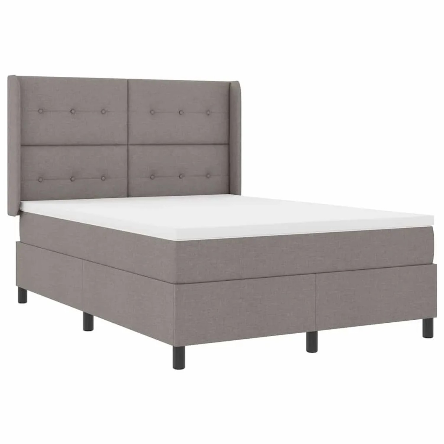 vidaXL LED Boxspringbett mit Matratze Taupe 160 x 200 cm Stoff 3343515