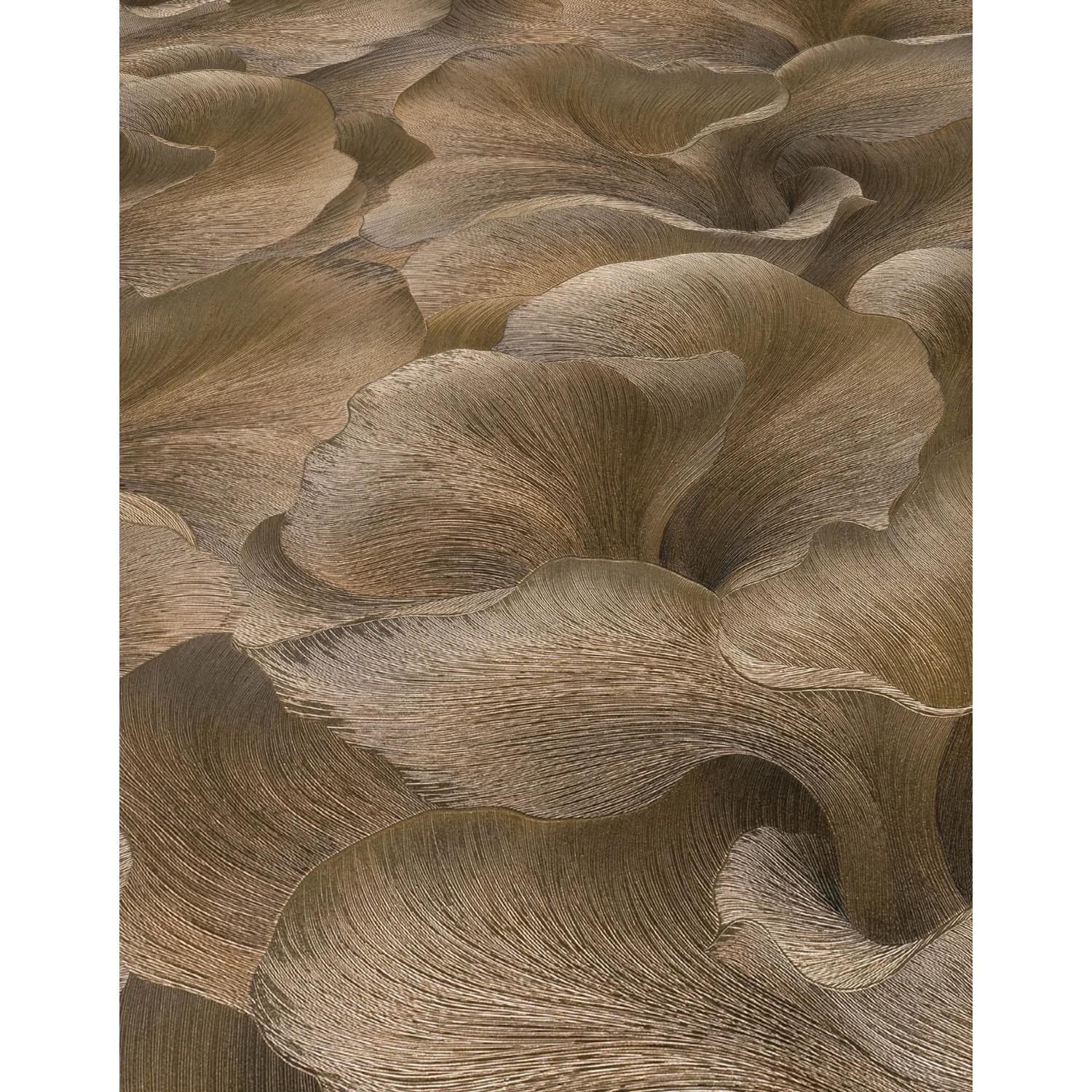 Erismann Vliestapete Fashion for Walls Floral Glow Braun mit floralem Muster und Glanzeffekt.