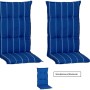 Beo Sitzauflage Hochlehner Tovarnik 2er-Set, blau-weiß gestreift, für Gartenstühle.