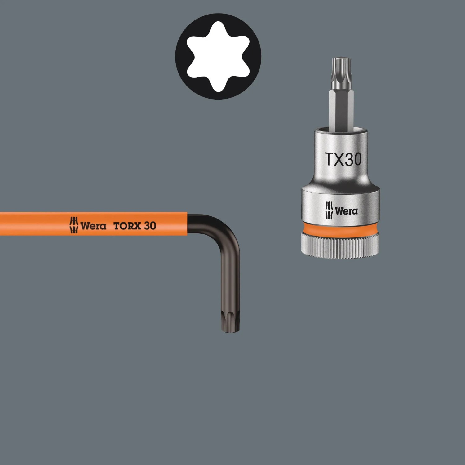 Wera Winkelschlüsselsatz Multicolour HF 1 TX XL, 9-teilig, für Torx Schrauben.